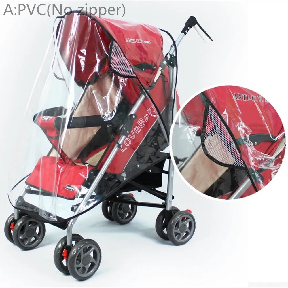 Waterproof Rain Cover Transparent Wind Dust Baby Strollers Pushchairs Raincoat S/M/L Shield Zipper Open Stroller Accessories |