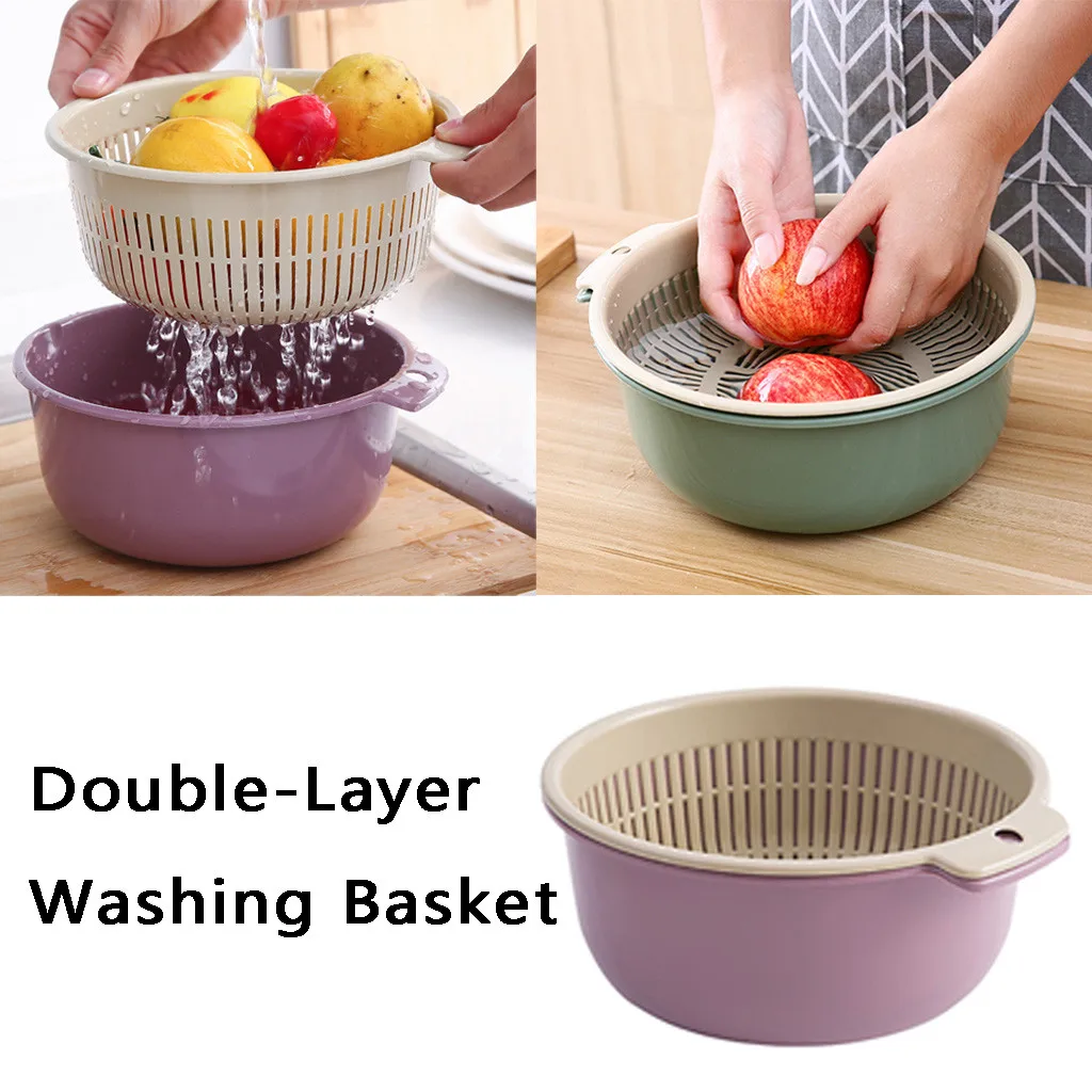Двухслойная разделяющая конструкция корзина PP материал для мытья фруктов