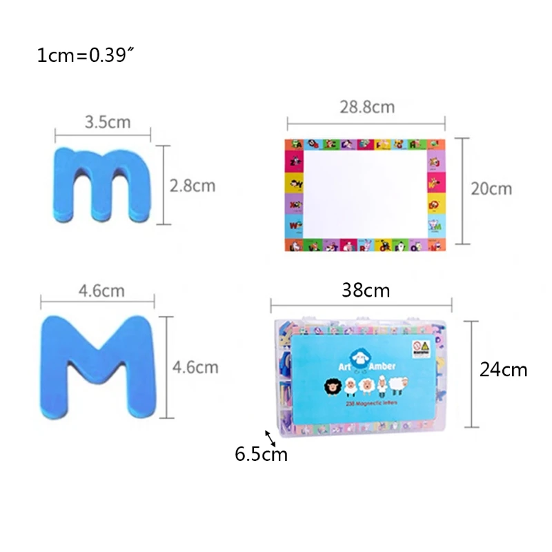 

Magnetic Alphabet Letters Kit with Double-Side Magnetic Board - ABC Uppercase and Lowercase Magnet for Kids Spelling