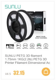 SUNLU PETG нить для 3d принтера 1,75 мм 1 кг 2.2lbs катушка поддержка defferent материал 3d принтер Заправка Полноцветная 3D нить заказ