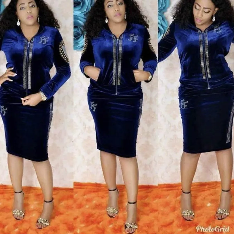 Бархатные африканские платья для женщин комплект из 2 предметов Дашики