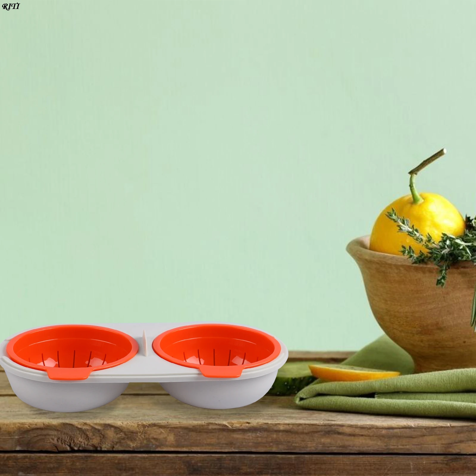 

2 Pcs Microwave Egg Poacher Food Cookware Double Cup Egg Boiler Kitchen Steamed Egg Set With Lid Microwave Oven Cooking Egg Tool