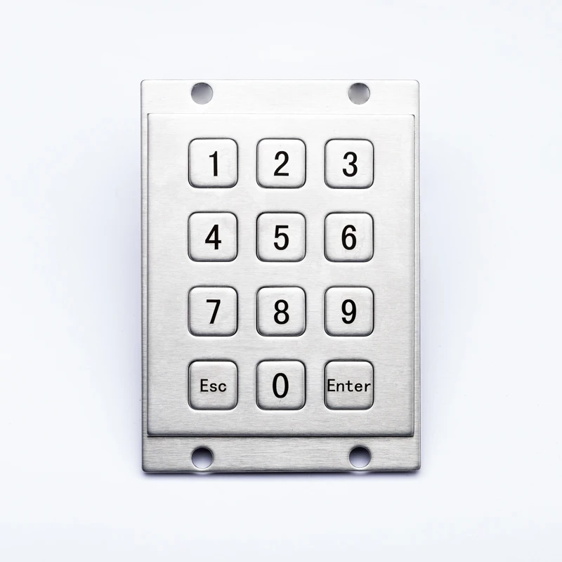 Flat Keys Pin Pad Industrial 12keys 4x3  Numeric Metal Keypad For Kiosk ATM Ticket Vending Machine