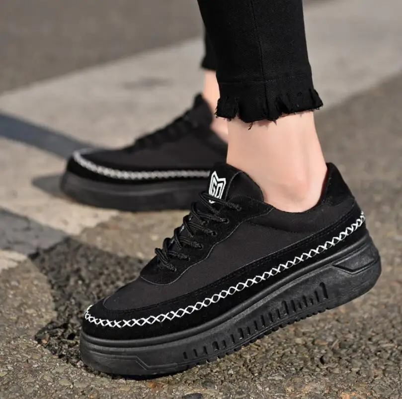 Женские кроссовки на платформе qwedb розовые вулканизированной подошве