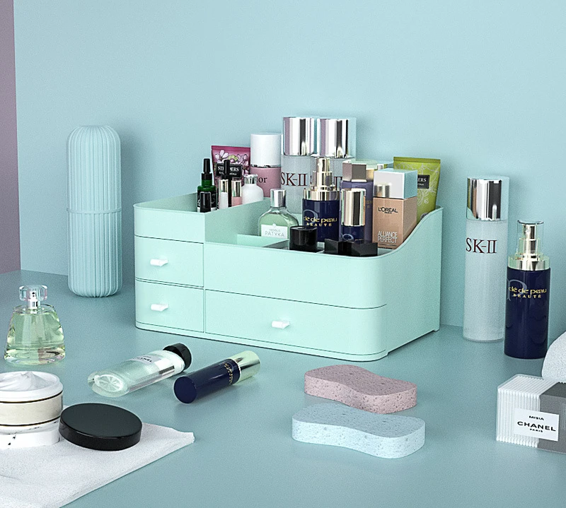 Косметический Органайзер для макияжа с ящиками пластиковая коробка хранения в