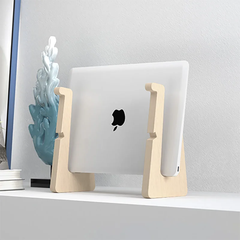 

SMOYNG Wood Laptop Stand Holder Increased Height Storage stand for Macbook 13 15 Inch Notebook Vertical Base Cooling Stand Mount