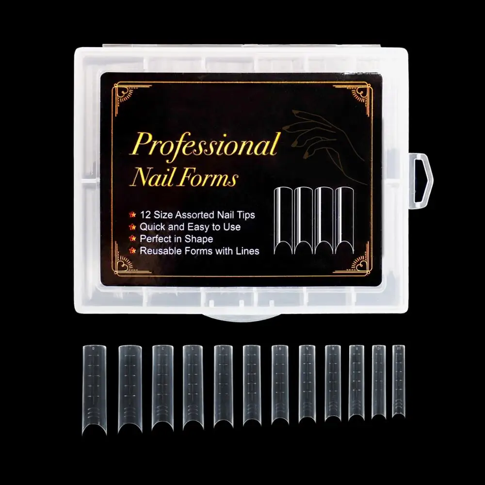 100 шт прозрачная двойная гвоздь система для 3D УФ гель акриловый накладки