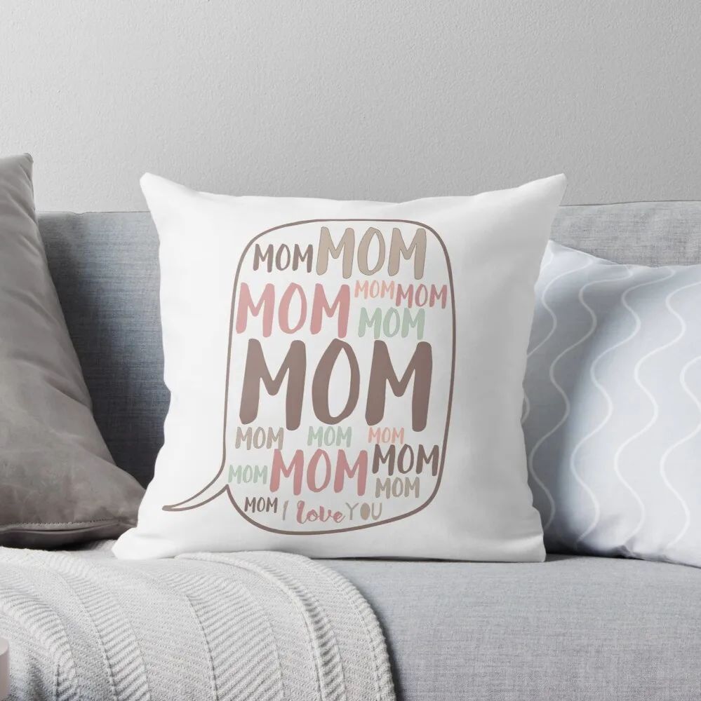 

Mom Mom Mom... Throw Pillow Cushion Cover Polyester throw pillows case on sofa home living room car seat decor 45x45cm
