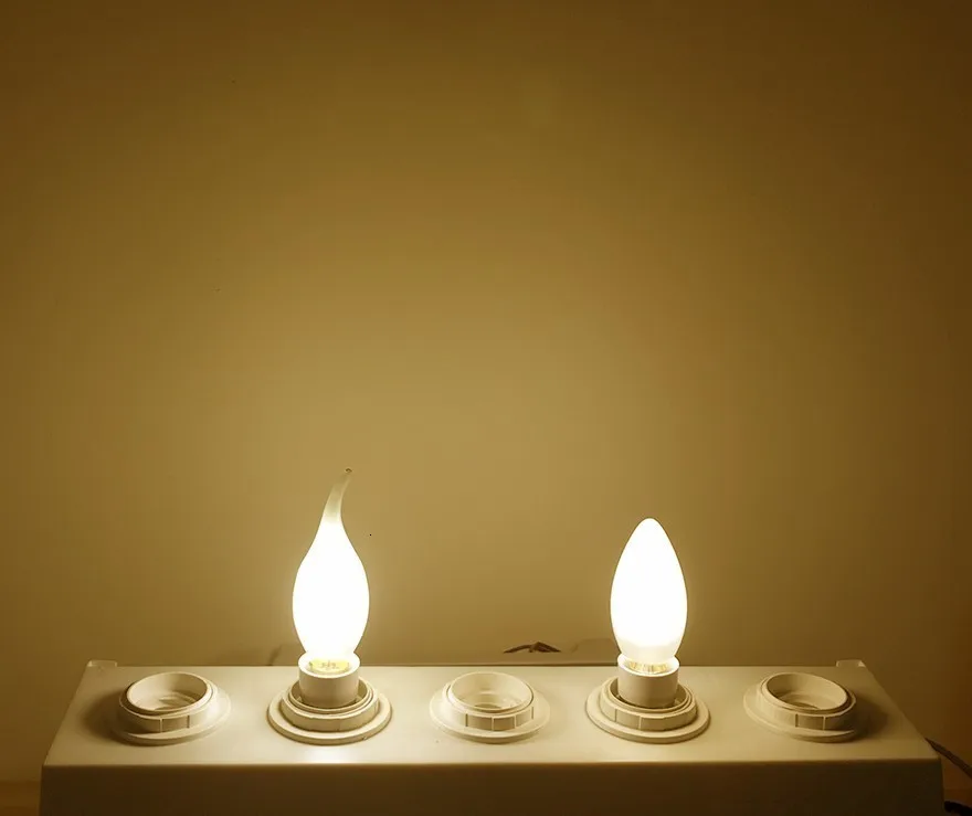 Светодиодный диммируемая матовая стеклянная Светодиодная лампа накаливания IC Driver C35 E14 4 Вт/6 Вт лампа Эдисона 220 в теплый белый C37 лампа
