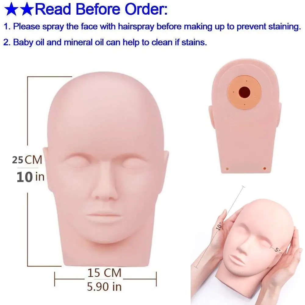 Тренировочная голова для макияжа искусственная кукла накладные ресницы макияж