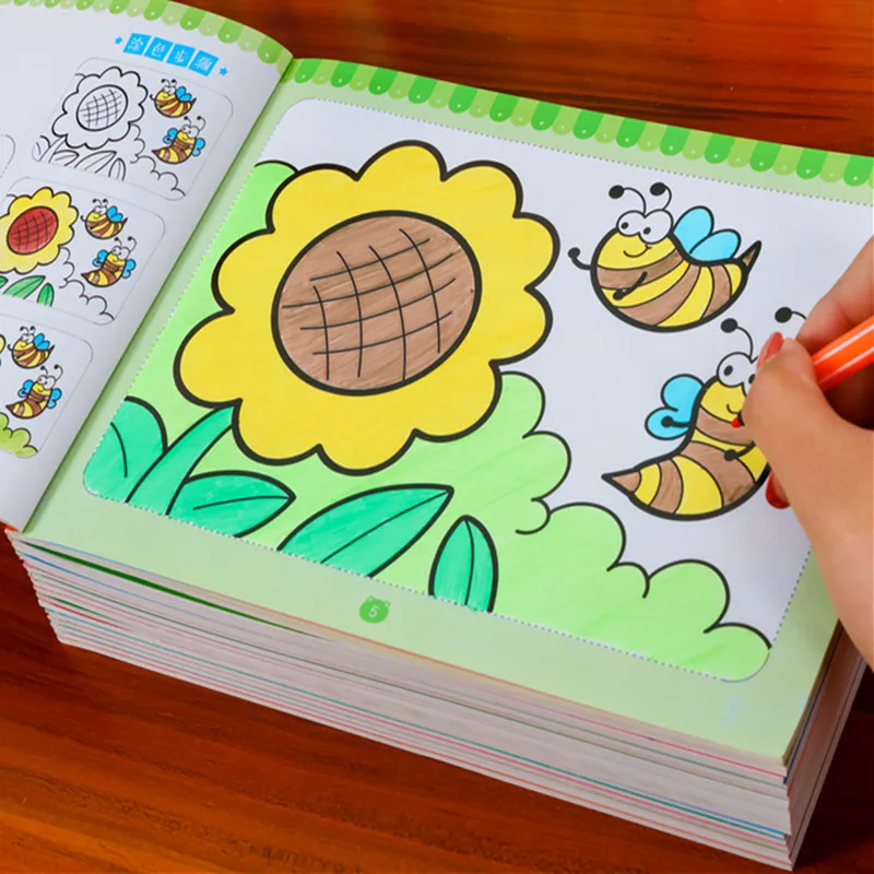 

8 Books/set New Cute Coloring Book For Children Kids Adult Relieve Stress Kill Time Graffiti Painting Drawing Art Book ages 3-6
