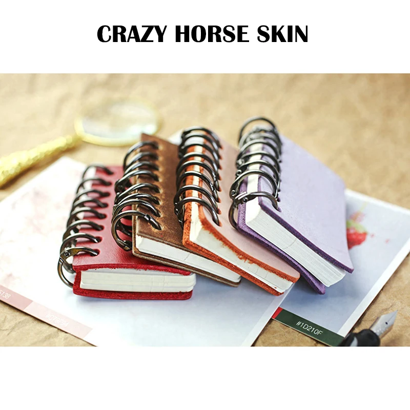 Портативный кожаный блокнот для путешествий мини буклет ручная работа Обложка