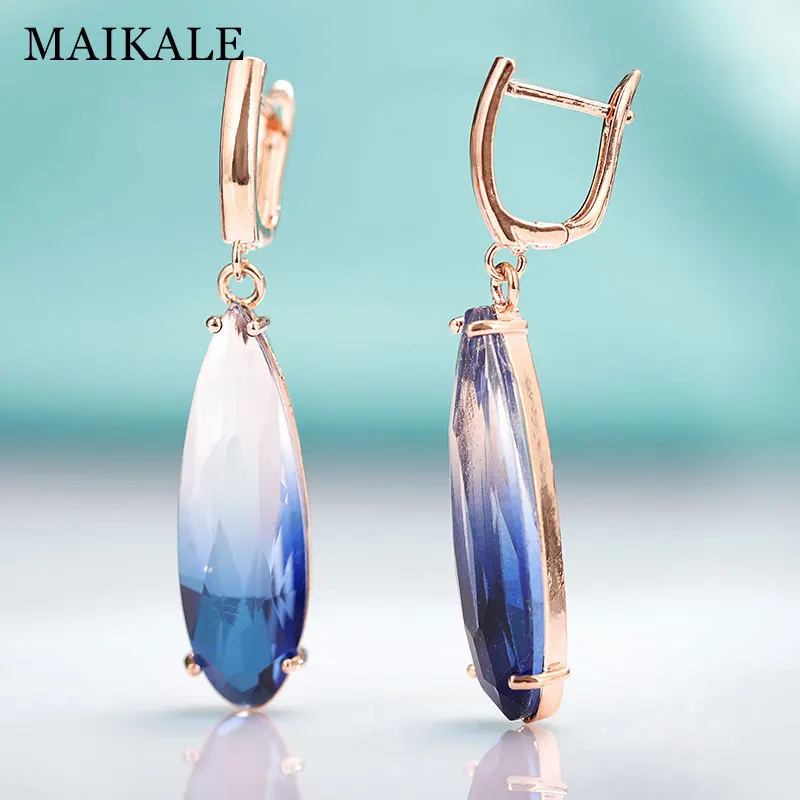 MAIKALE новые модные Висячие длинные серьги для женщин вечерние ювелирные изделия