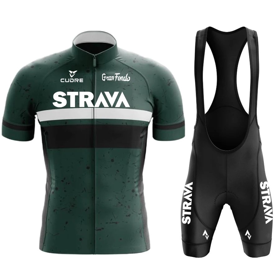 STRAVA Men‘s Cycling Clothing Road Uniform Set Summer Breathable Bicycle Clothes MTB Sportswear Men's Bike | Спорт и