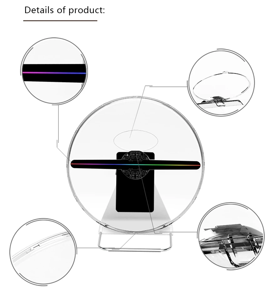 30 см 3D Голограмма вентилятор светодиодный голограмма Настольный дисплей