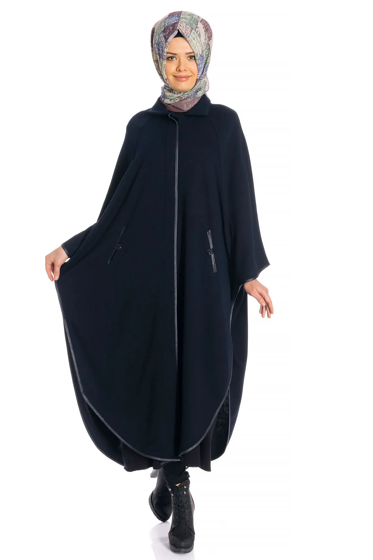 Пуговицы темно синее зимнее пончо| |