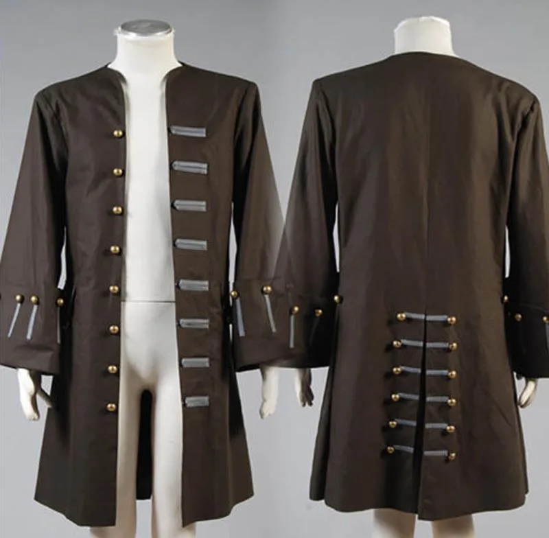 

New Arrival Jack Sparrow Costume Of The Caribbean Captain Cosplay Costume For Adult Men Only Jacket Coat