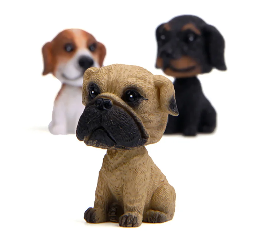 Мини 3D кивающая собака Bobblehead Французский бульдог игрушка Приборная панель автомобиля Декор качающаяся голова игрушка Автомобильные украшения аксессуары авто