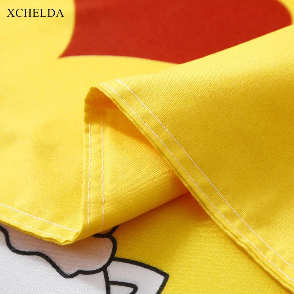 Постельное белье двойной Queen король желтый Kawaii свинья покрывало дети простыня