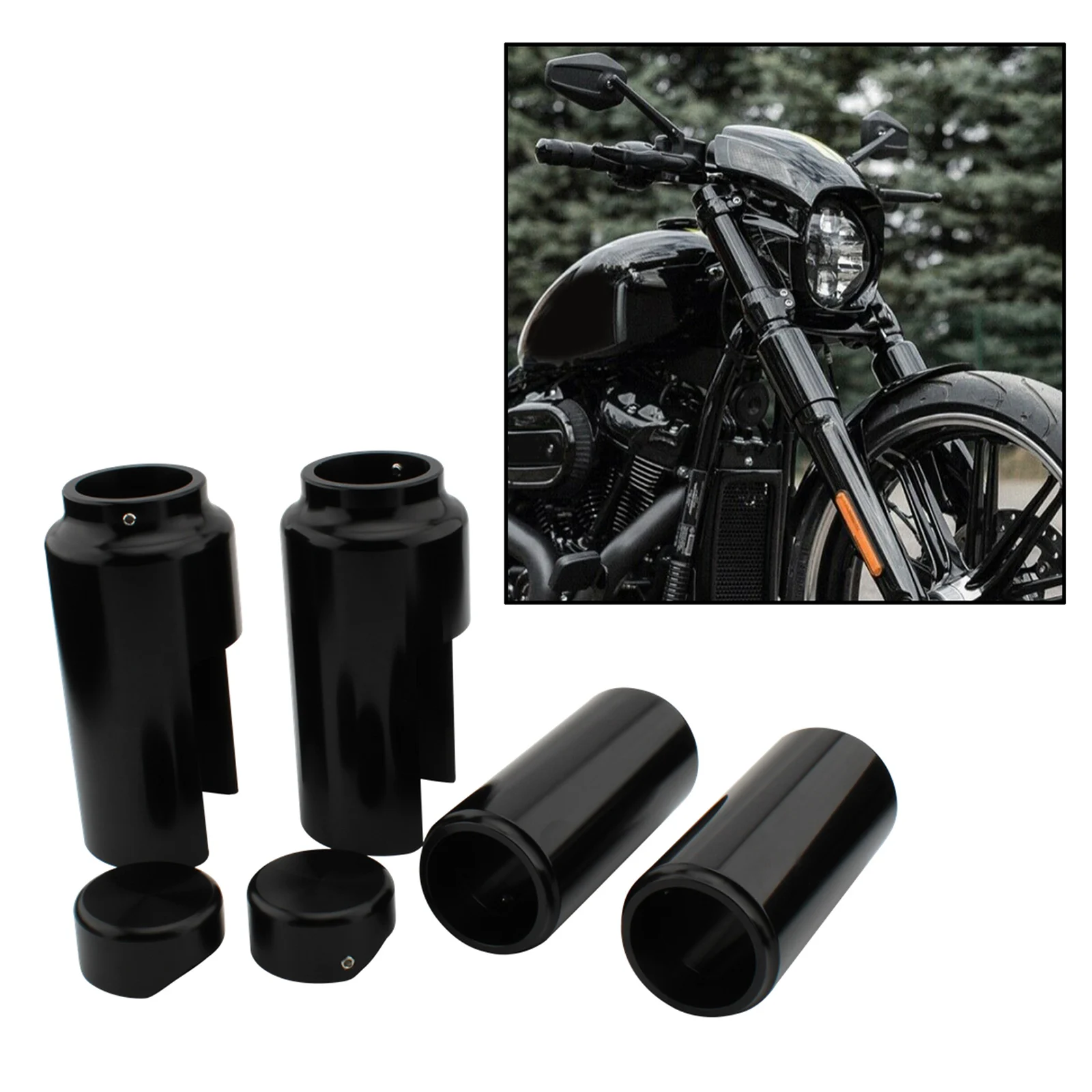 

Motorcycle Fork Cover Set Tube Cap for Harley-davidson Aggressor Softail Breakout FXBR FXBRS 2018 2019 2020 2021