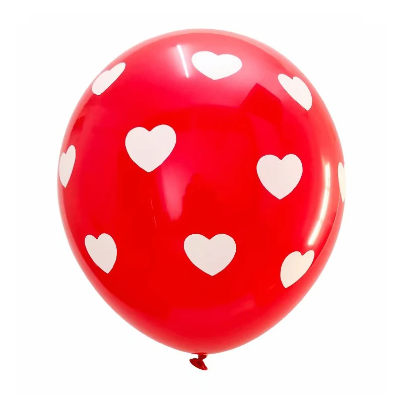 

100pcs Red White Heart Spot Latex Balloon Polka Dot Wave Point Globo Birthday Party Decor Wedding Party Valentine'S Day Supplies