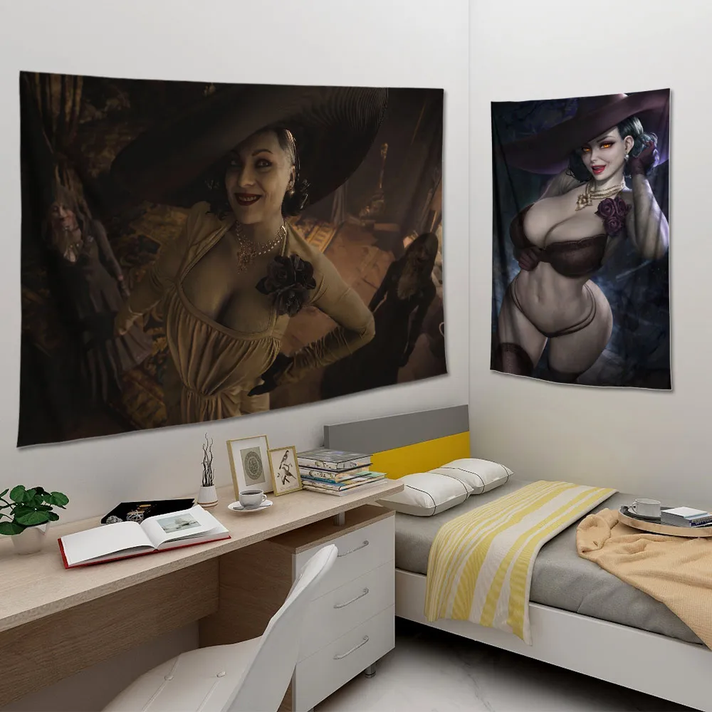 

Poster with vampire Alsina Dimitresku, decorative painting, tapestry, Bh8 village, game, surrounding wall, artistic canvas