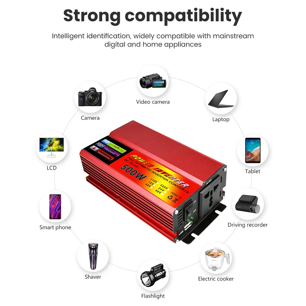 

AOSHIKE Car Inverter 12V 220V 110V 500W Modified Sine Wave Power Inverter Car Converter Voltage Transformer For Battery car