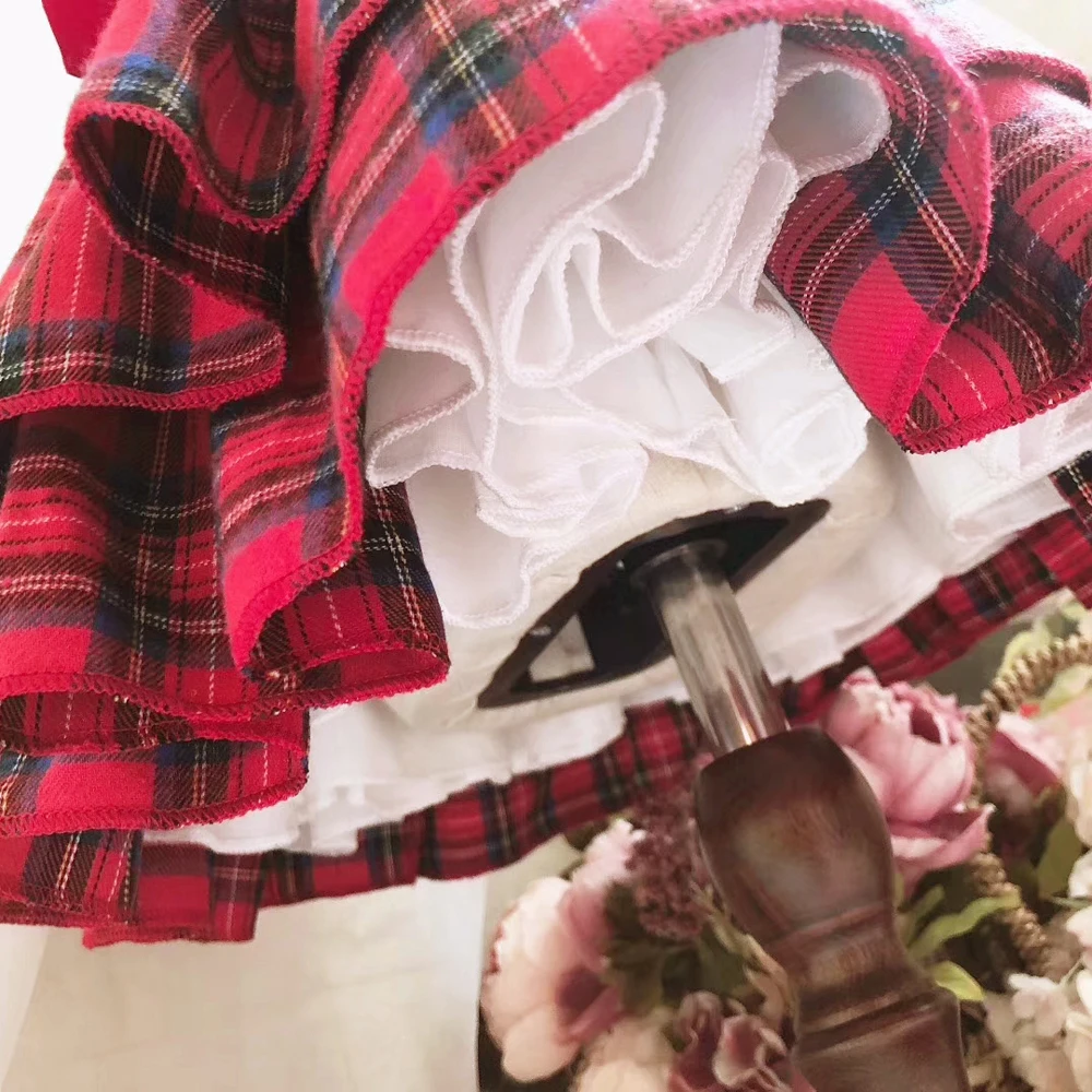 2019 нарядное платье для маленьких девочек детское многослойное в клетку