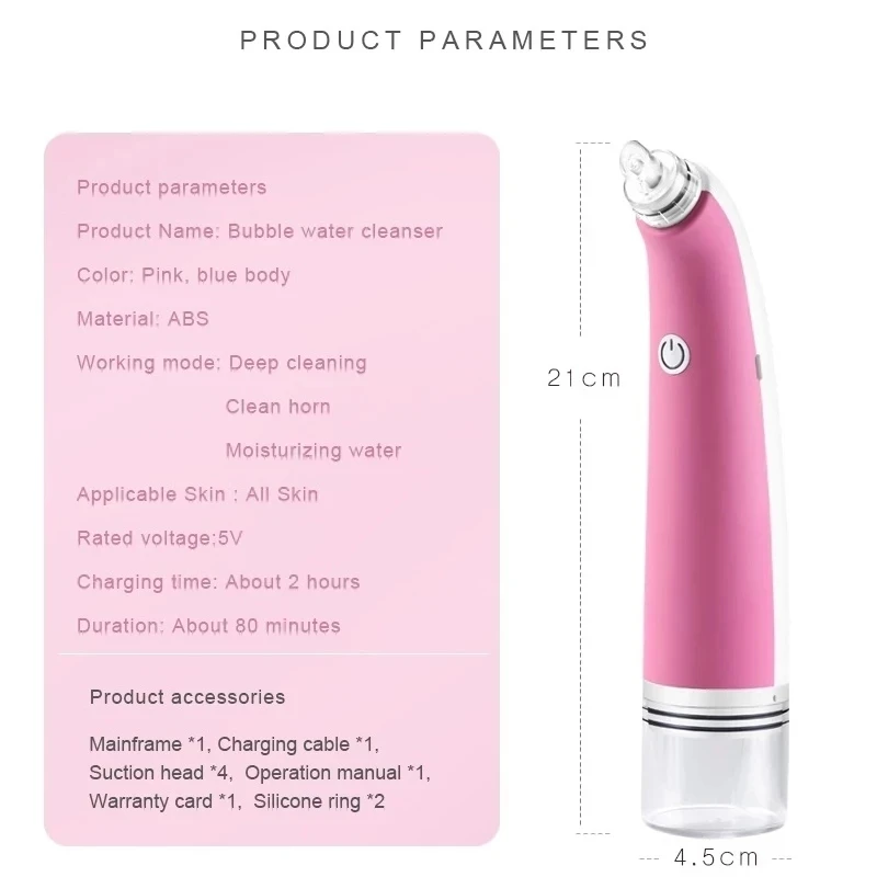 

Detox Cleaner Facial Tools Equipment for Cleaning Acne Vacuum Cleaner Pores Facial Blackhead Removal Equipment Electric for Face