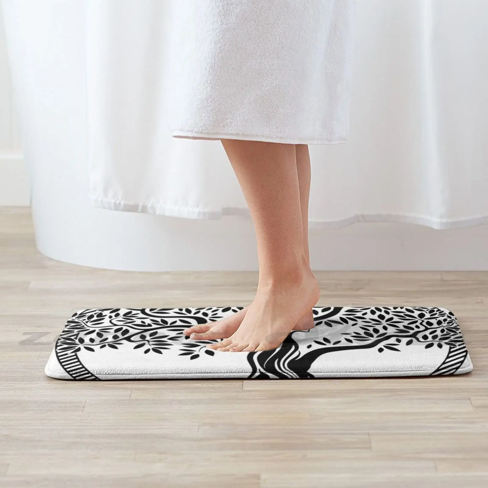 Коврик для прихожей с изображением дерева нескользящий мягкий ковер поглощения