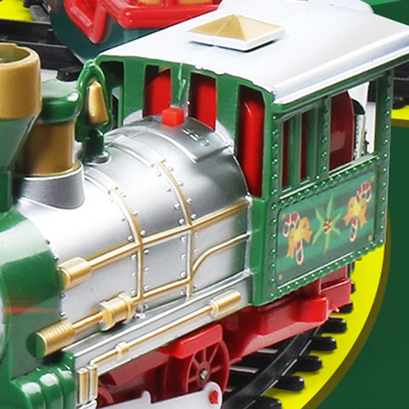 

Electric Model Train Toy Christmas Train Gameplay Train with Long Track Head Light Whistle Music for Party Children