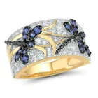 Модные дизайнерские кольца в виде бабочки и насекомых золотого цвета для женщин, изысканная закрепка, кубический циркон для женщин