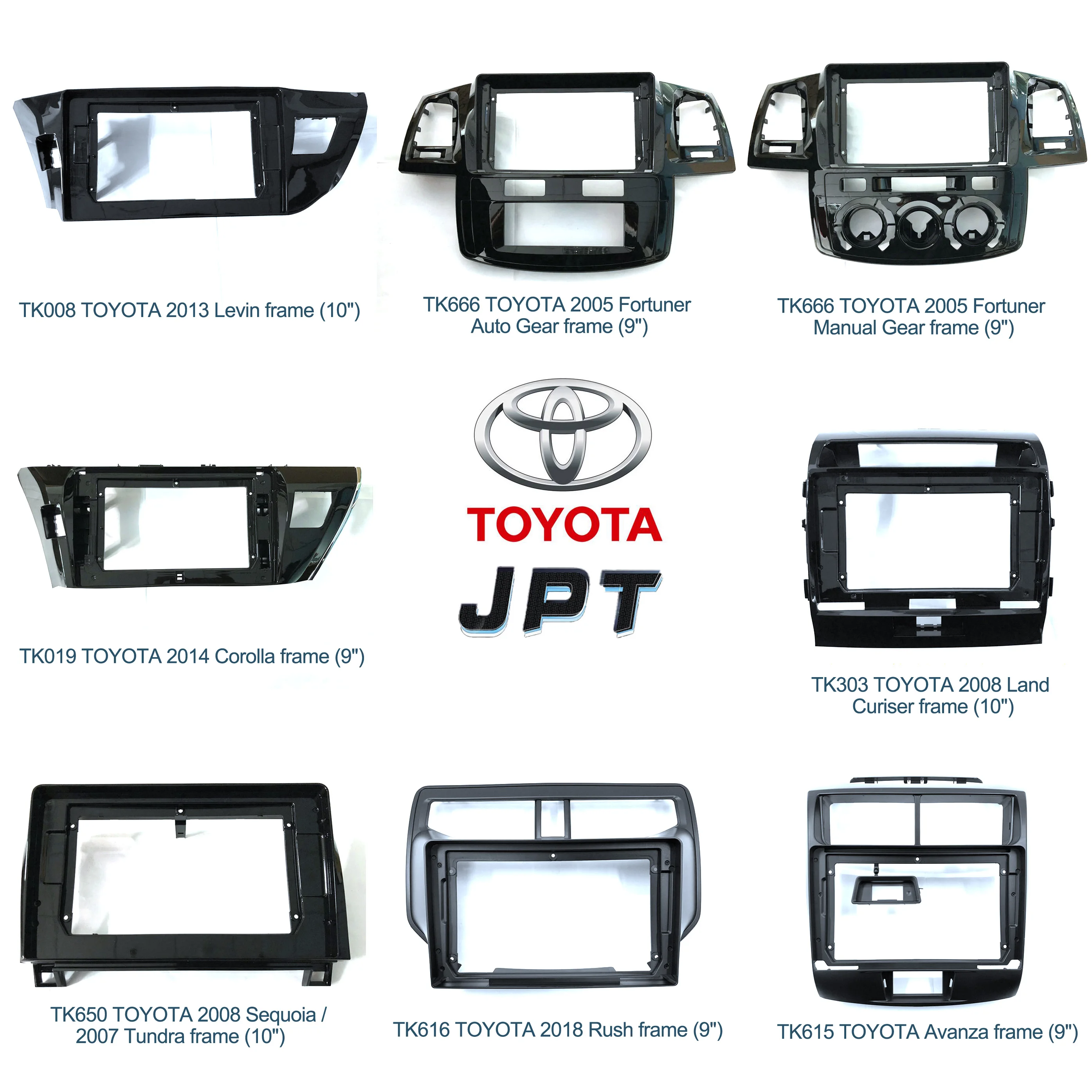 JPT Toyota серии CarPlay мультимедийный плеер framefor innova Crystal Alphard wish harrier Noah rav4 carframe 9 дюймов
