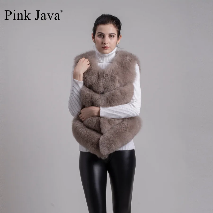 Розовое java QC8005 Новое поступление, горячая Распродажа, жилет из натурального Лисьего меха для женщин и девочек