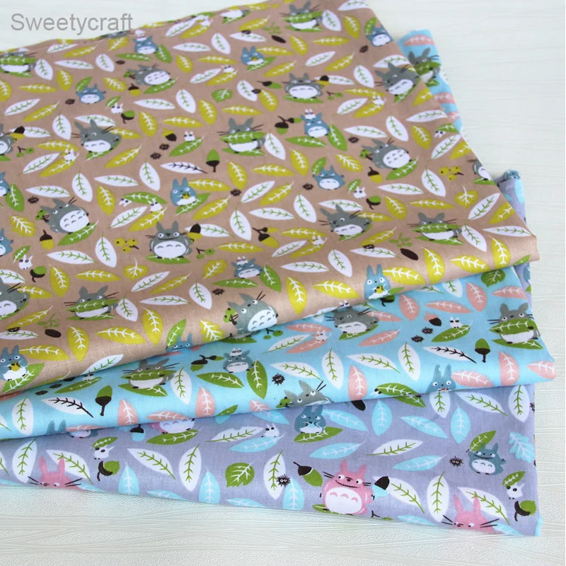 

160*50cm Fabric Totoro Leaf Printed tissu coton per meter For DIY Sewing Needwork Patchwork Material Accessories Cotton Fabrics