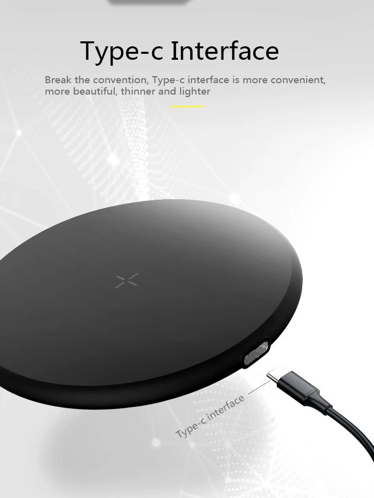 10 Вт Новое QI быстрое зарядное ультра тонкое круглое Беспроводное устройство