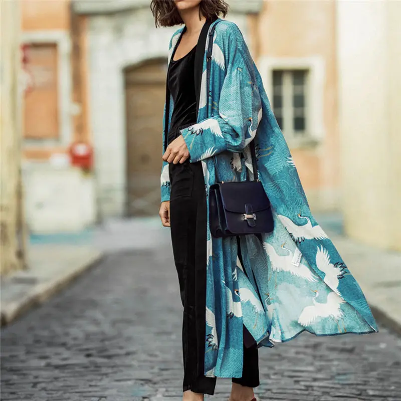 

kywommnz Women 100% Cotton Robe, Long Kimono, Side Opening, Large Sweater, Beachwear, Top, Summer 2021, E307