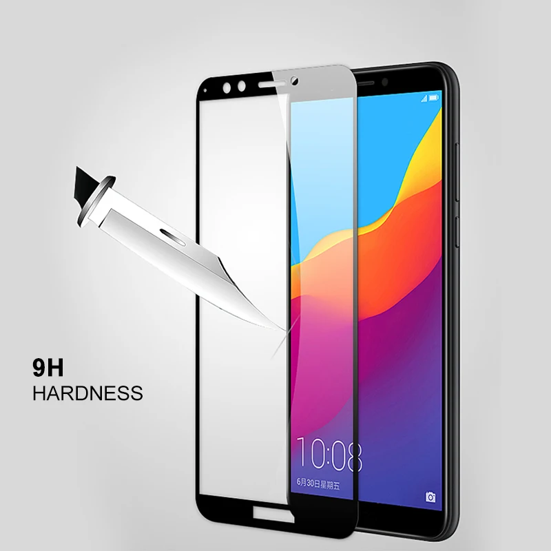 YIYONG 5D Full Cover Glue Huawei Honor 7A Pro 7C 7X Tempered Glass Screen Protector For Honor7A RU | Мобильные телефоны и