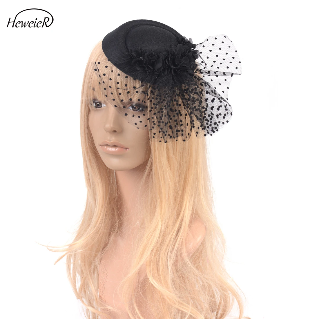 Женская кружевная шляпка Таблетка ручной работы с зажимом для волос| |