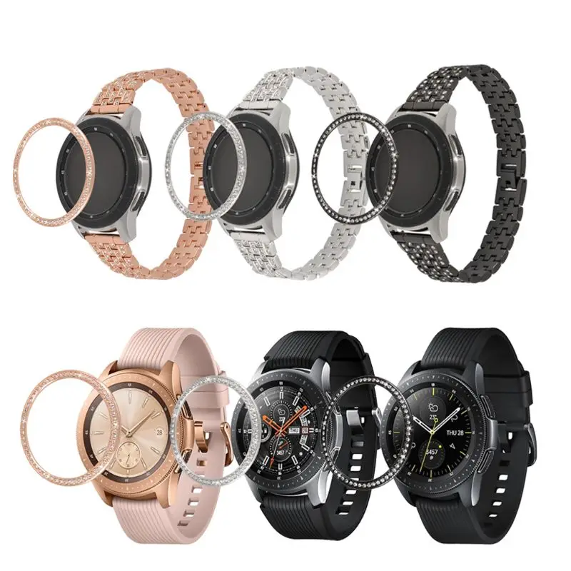 Блестящая рамка для часов Samsung Galaxy Watch 42 мм Обложка Алмазный металлический