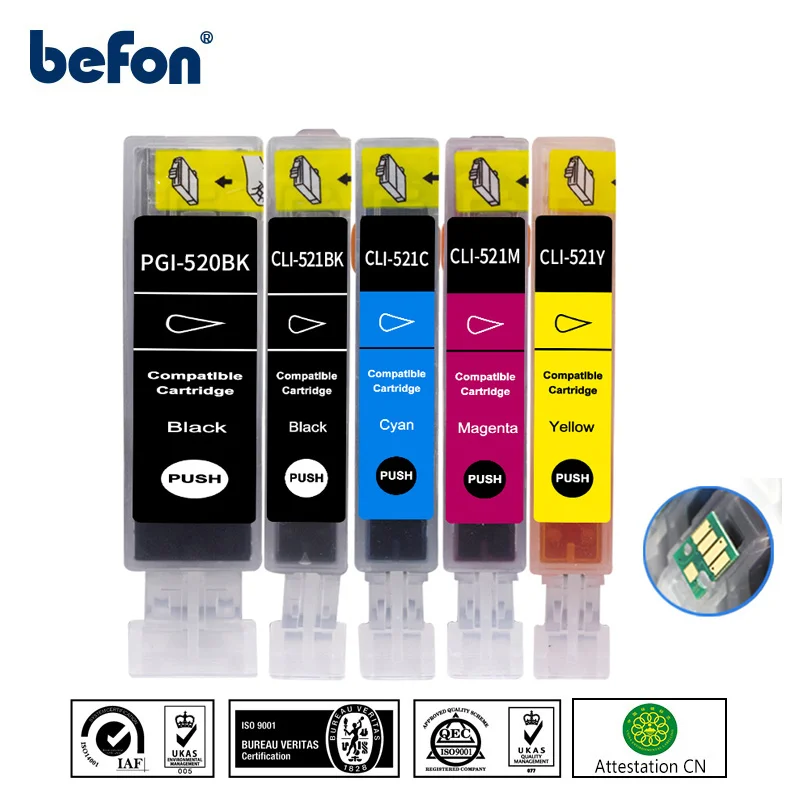 Совместимый с befon 520 сменный чернильный картридж для PGI PGI520 принтера Canon PIXMA IP3600 IP4600