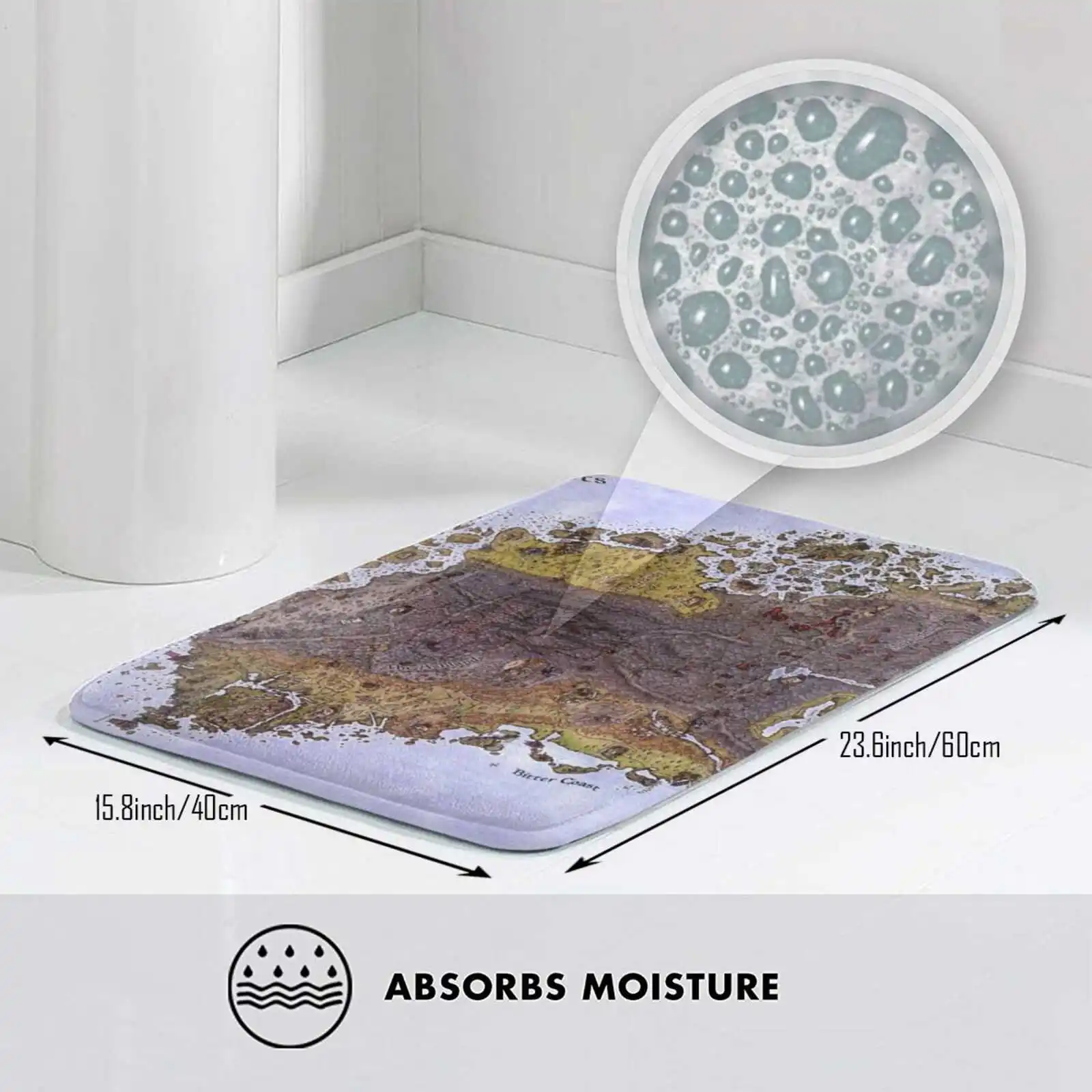 Мягкий Нескользящий Коврик 3D с дорожной картой забвения коврик подушка Тамриэль