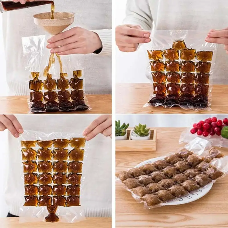 100 шт. одноразовые форма кубика льда 24 Сетки само уплотнение с поднос Пластик