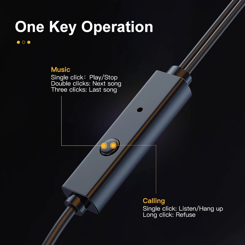 KUULAA 3.5mm проводные наушники с функцией превосходной передачи басов Металла In Ear
