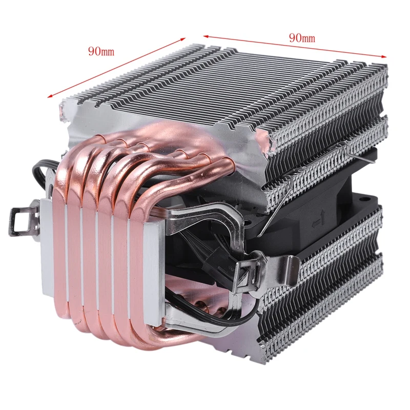 

Lanshuo 6 Heat Pipe 3 Wire Without Light Single Fan Cpu Fan Radiator Cooler Heat Sink For Lga 1155/1156/1366 Cooler Heat S