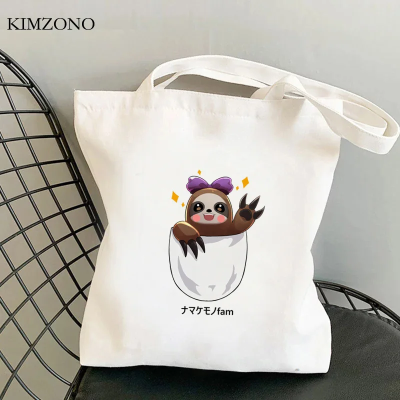 

Многоразовая сумка для покупок Sloth bolso tote, хлопчатобумажные холщовые сумки, тканевые сетчатые сумки для покупок, многоразовые пользовательс...