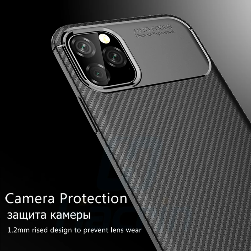 Hacrin чехол для iPhone 11 Pro Чехол из мягкого углеродного волокна противоударный Max