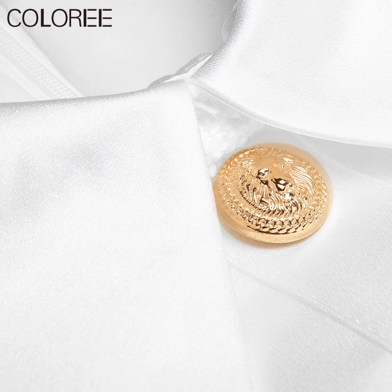 

Elegant White Ladies Office Dress 2020 Autumn Winter Runway Designers Turn-down Collar Long Sleeve Short Wool Dresses For Women