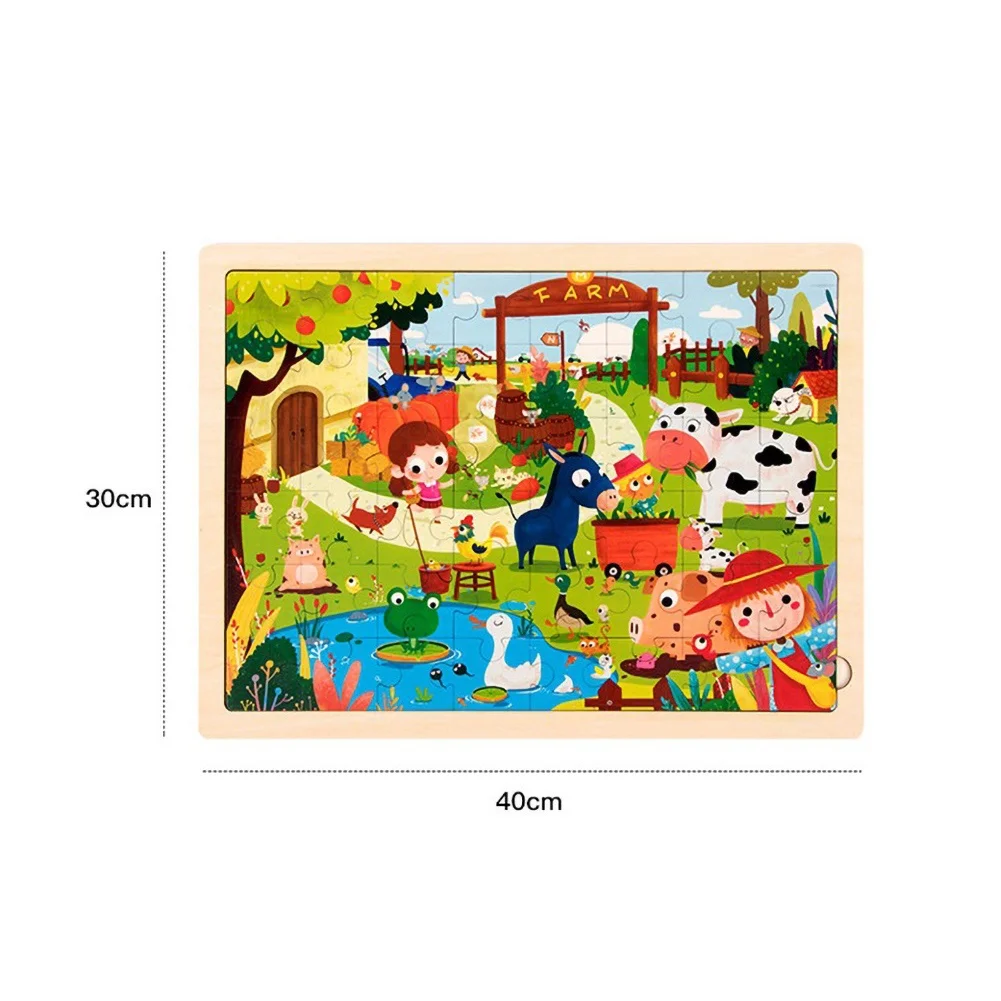 

Kids Wooden Farm Underwater Dinosaur World Jigsaw Puzzle Early Educational Toy Baby Learning Educational Toys for Children
