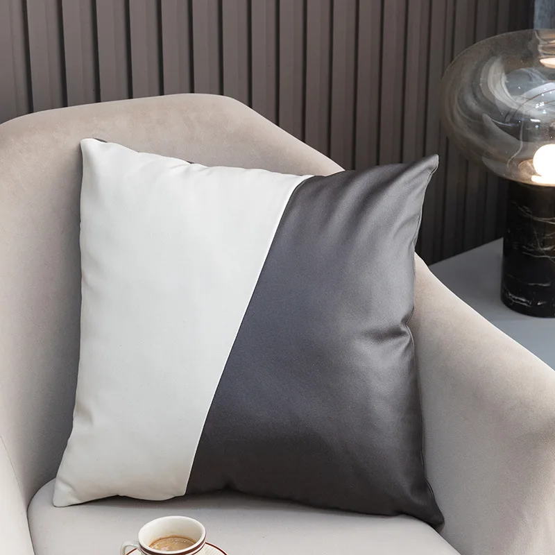 Высокотехнологичная тканевая наволочка 45x45 см Модный Дизайн Лоскутная кожаная